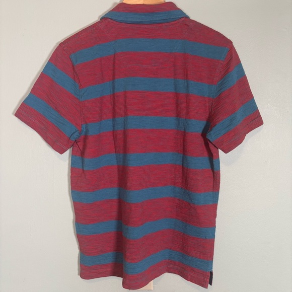The North Face Striped Short Sleeve Polo-Red and Blue-Cotton Blend-Men Small - Picture 5 of 6